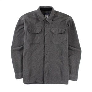Patagonia Men’s Long Sleeve Gray Pique Fleece Button Down Shirt Size XL